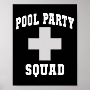 Cute Pool Party Squad Dad Cruise Swim Scu Surfing  Poster