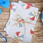 Cute Pool Party Whimsical Beach Balls Funny Wrapping Paper Sheet<br><div class="desc">who's ready for some beach ball fun? This design features a cute pool party summer fun, whimsical backyard celebration celebrate, a summer summertime get together, a fun funny beach balls design, a stylish trendy calligraphy script, a watercolor blue water beach ocean, a simple minimalist funny fun cute, a summer pool...</div>