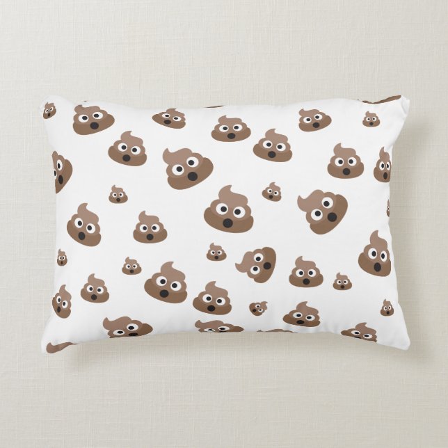 Cute Poop Emoji Pattern Decorative Pillow (Front)