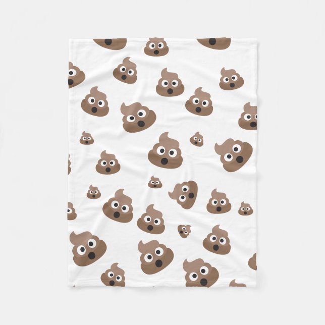 Cute Poop Emoji Pattern Fleece Blanket (Front)