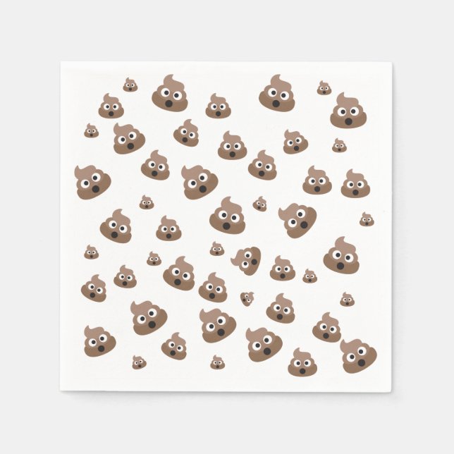 Cute Poop Emoji Pattern Napkin (Front)