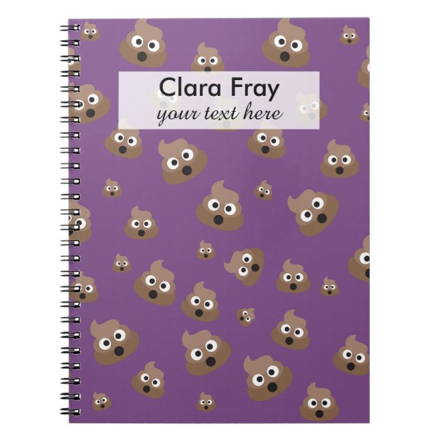 Cute Poop Emoji Pattern Notebook (Front)