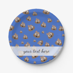 Cute Poop Emoji Pattern Paper Plate