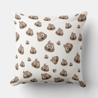 Cute Poop Emoji Pattern Throw Pillow