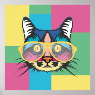 Cute Pop Art Cat Poster