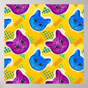 Cute Pop Art Cat Poster