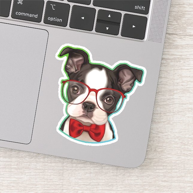 Cute Pop Art Hipster Boston Terrier (Detail)