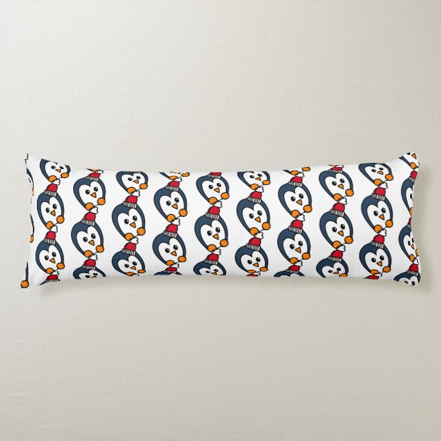 Cute Pop Art Penguin Body Pillow (Front)