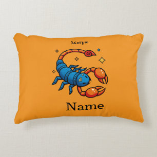 Cute Pop Art Scorpio Zodiac Sign Horoscope Accent Pillow