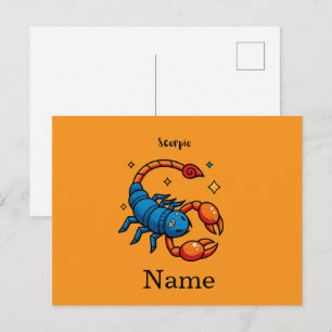 Cute Pop Art Scorpio Zodiac Sign Horoscope Postcard