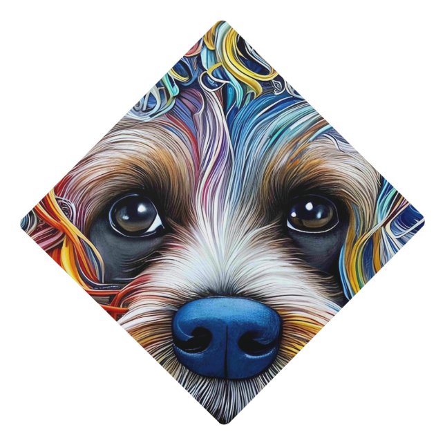 Cute Pop Art Terrier   Graduation Cap Topper (Front)