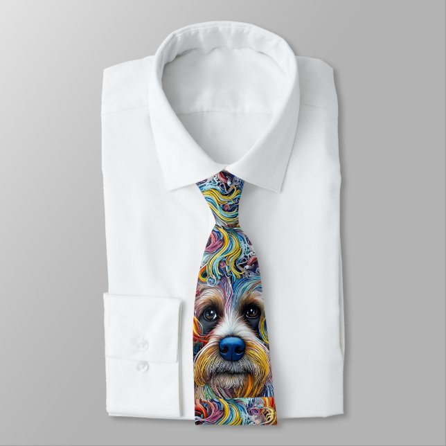 Cute Pop Art Terrier   Tie (Tied)
