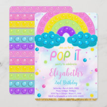 Cute Pop it Birthday Invitation