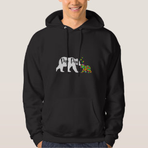 Cute Pop Pop Bear Autism Awareness Family Support  Hoodie