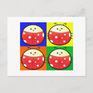 Cute Popart Ladybird Postcard