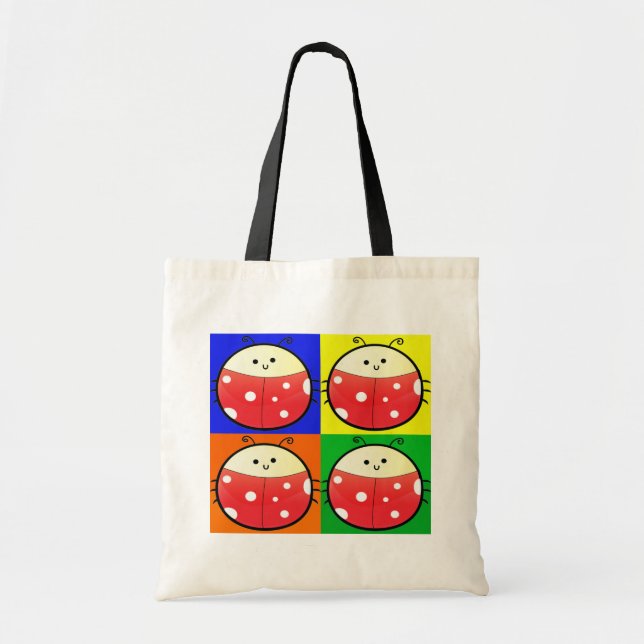 Cute Popart Ladybird Tote Bag (Front)