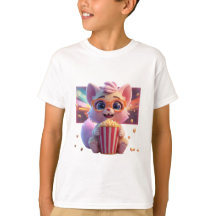 Cute Popcorn Kitty T-Shirt