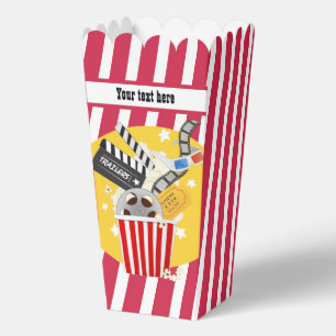 Cute popcorn movie customizable favor box