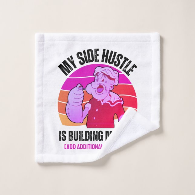 Cute POPEYE My Side Hustle Construis Muscle Gym (Gant de toilette)