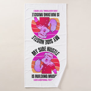Cute POPEYE My Side Hustle is Building Muscle Gym  Bath Towel
