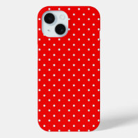 Cute Poppy Red And Classic White Polka Dots Design