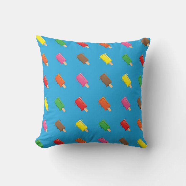 Cute Popsicle Cartoon Pattern Throw Pillow (Front)
