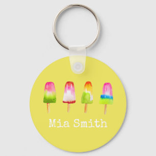 Cute popsicle ice-block Summer watercolor Keychain