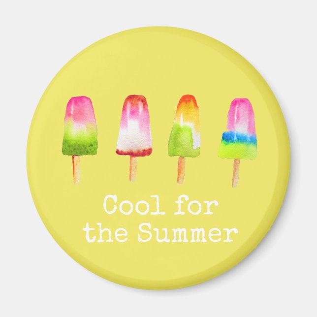 Cute popsicle ice-block Summer watercolor Magnet (Front)