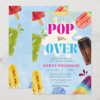 Cute Popsicle Pop on Over Summer Coed Baby Shower