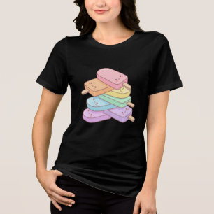 Cute Popsicle Stack Design Tri-Blend Shirt