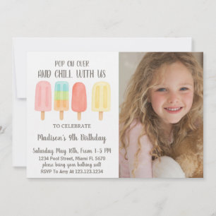 Cute Popsicle Summer Party for Kids Invitation