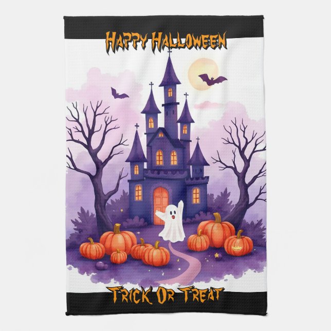 Cute Popular Halloween Spooky Collection Kitchen Towel (Vertical)