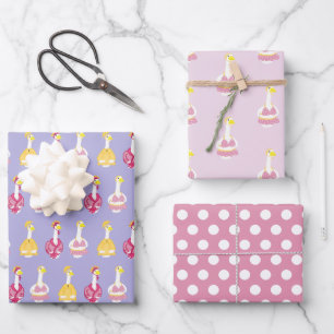 Cute Porch Goose Clothes Wrapping Paper Sheet