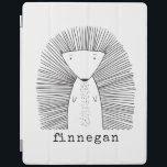Cute Porcupine Simple Line Drawing Custom Name iPad Cover<br><div class="desc">This cute custom iPad case features a whimsical line drawing of a porcupine. Personalize it with your name in a fun typewriter typography. Great gift idea!</div>
