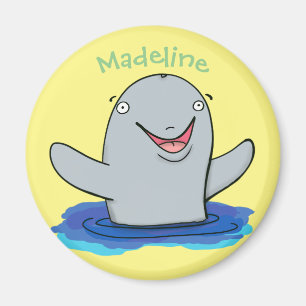Cute porpoise happy cartoon magnet