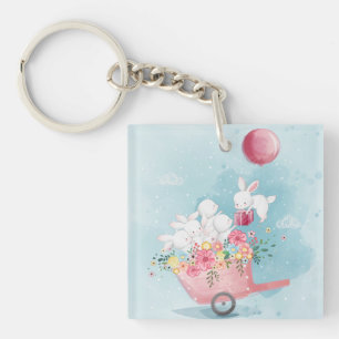Cute Porte - clé Bunnies Aquarelle