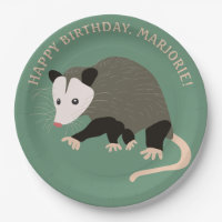 Cute Possum Illustration Light Green Personalized