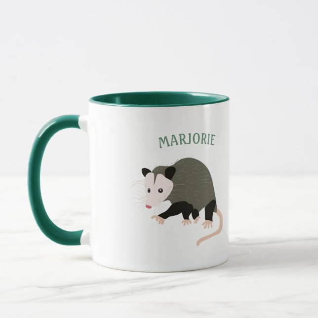 Cute Possum Illustration Personalized Mug (Left)