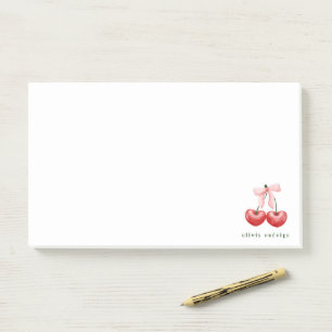 Cute  Post-it I Red  & Pink Cherry Heart Bow Notes