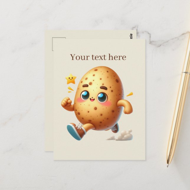 Cute potato lovers customizable  postcard (Front/Back In Situ)