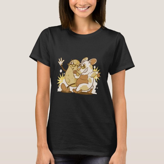Cute Potato Pig Adorable Pet Rodent T-Shirt (Front)