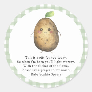 Cute potato - Prayer candle label