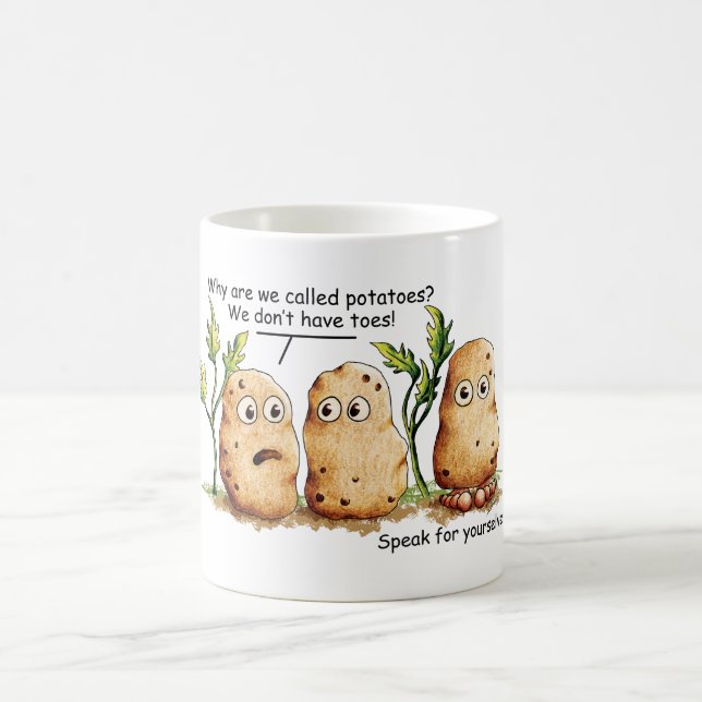 Cute Potatoes has Toes Funny Potato Pun Coffee Mug (Center)