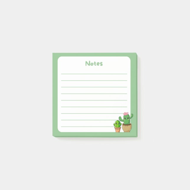 Cute Potted Cactus Plants Post-it Notes (Front)