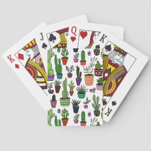 Cute Potted PLants Cacti Succulents Colourful Playing Cards