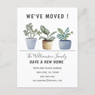 Cute Potted Plants We've Moved Announcement 