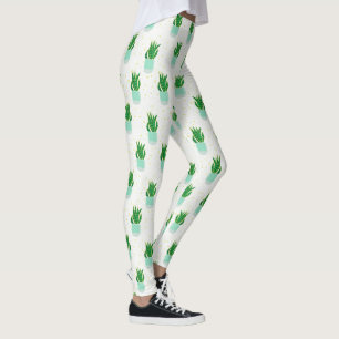Cute Potted Snake Plant Pattern Leggings