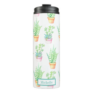 Cute Potted Succulents   Personalized Thermal Tumbler