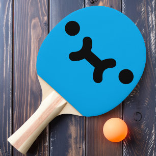 Cute Pouty Face Blue Ping Pong Paddle