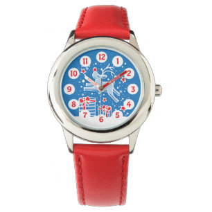 Cute prancing reindeer simple numbered kids watch
